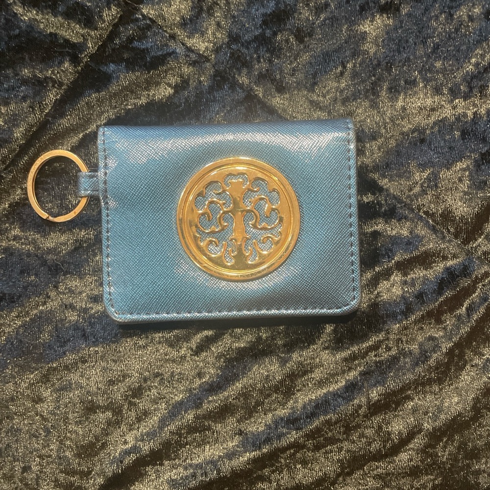 Elegant Blue and Gold Card Holder